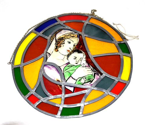 Glasbild maria mit kind - mit, kind"