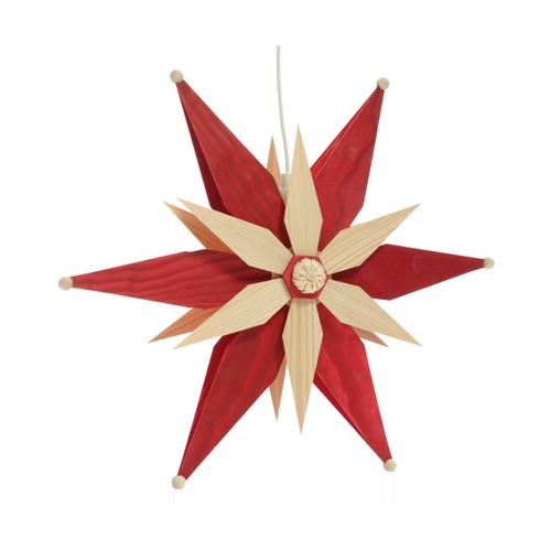 Fensterschmuck holzstern mit - fensterschmuck,