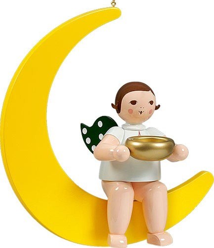 Fensterbild engel auf mond - fensterbild,